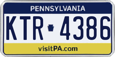 PA license plate KTR4386