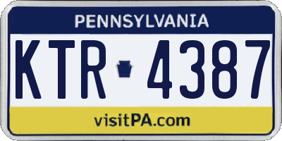 PA license plate KTR4387
