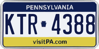 PA license plate KTR4388
