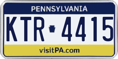 PA license plate KTR4415