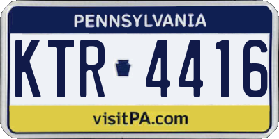 PA license plate KTR4416