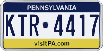PA license plate KTR4417