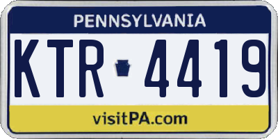PA license plate KTR4419