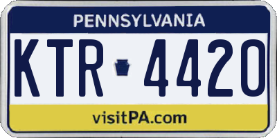 PA license plate KTR4420