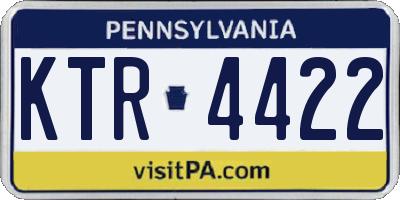 PA license plate KTR4422