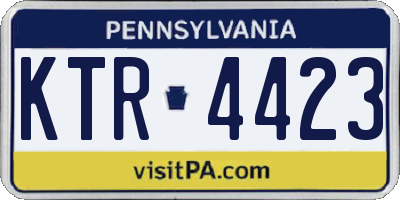 PA license plate KTR4423