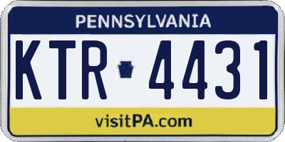 PA license plate KTR4431