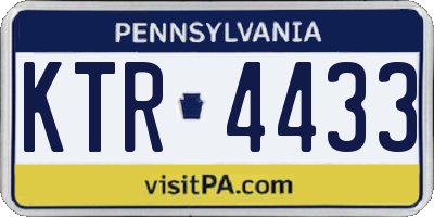 PA license plate KTR4433