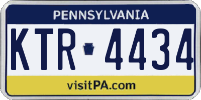 PA license plate KTR4434