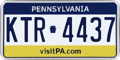 PA license plate KTR4437