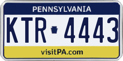 PA license plate KTR4443