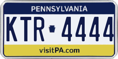 PA license plate KTR4444