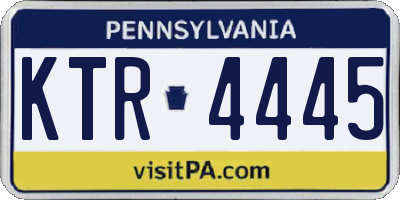 PA license plate KTR4445