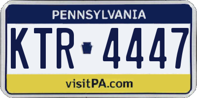PA license plate KTR4447
