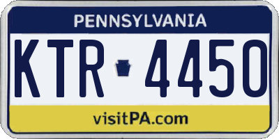 PA license plate KTR4450