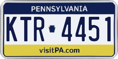 PA license plate KTR4451