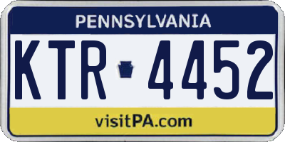 PA license plate KTR4452