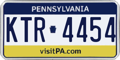 PA license plate KTR4454