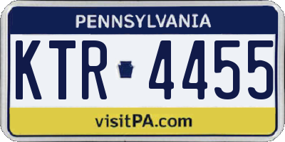 PA license plate KTR4455