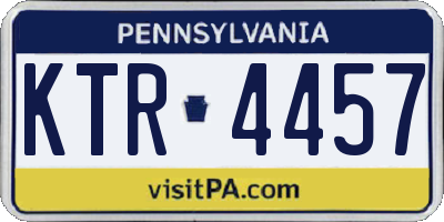 PA license plate KTR4457