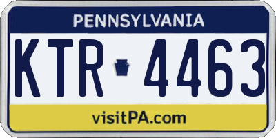 PA license plate KTR4463