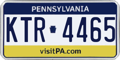 PA license plate KTR4465