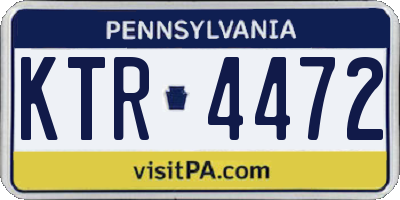 PA license plate KTR4472