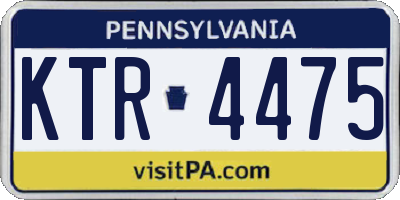 PA license plate KTR4475