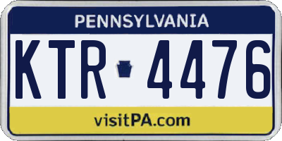 PA license plate KTR4476