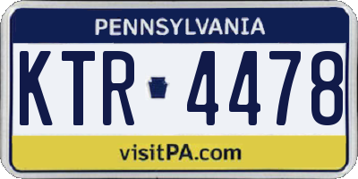PA license plate KTR4478