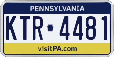 PA license plate KTR4481