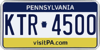 PA license plate KTR4500