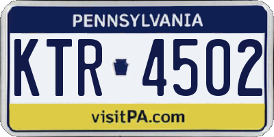 PA license plate KTR4502