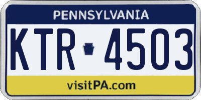 PA license plate KTR4503