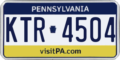 PA license plate KTR4504