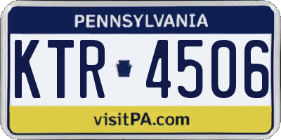 PA license plate KTR4506