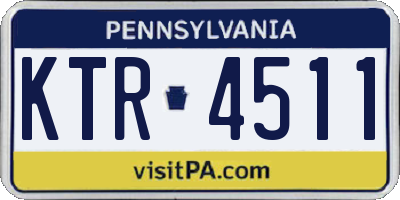 PA license plate KTR4511
