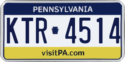 PA license plate KTR4514
