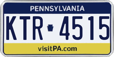 PA license plate KTR4515
