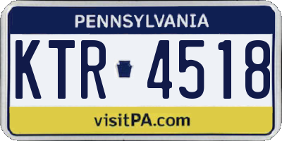 PA license plate KTR4518
