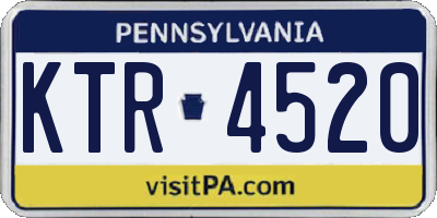 PA license plate KTR4520