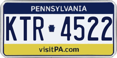 PA license plate KTR4522