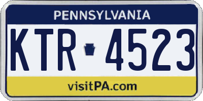 PA license plate KTR4523