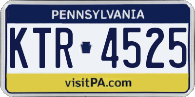 PA license plate KTR4525
