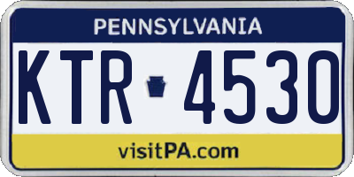PA license plate KTR4530