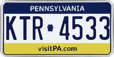 PA license plate KTR4533