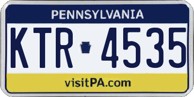 PA license plate KTR4535