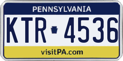 PA license plate KTR4536