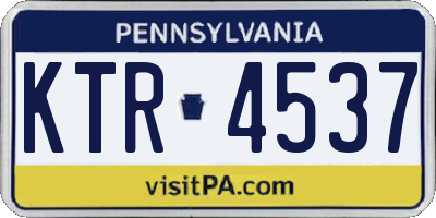 PA license plate KTR4537