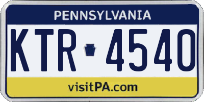 PA license plate KTR4540
